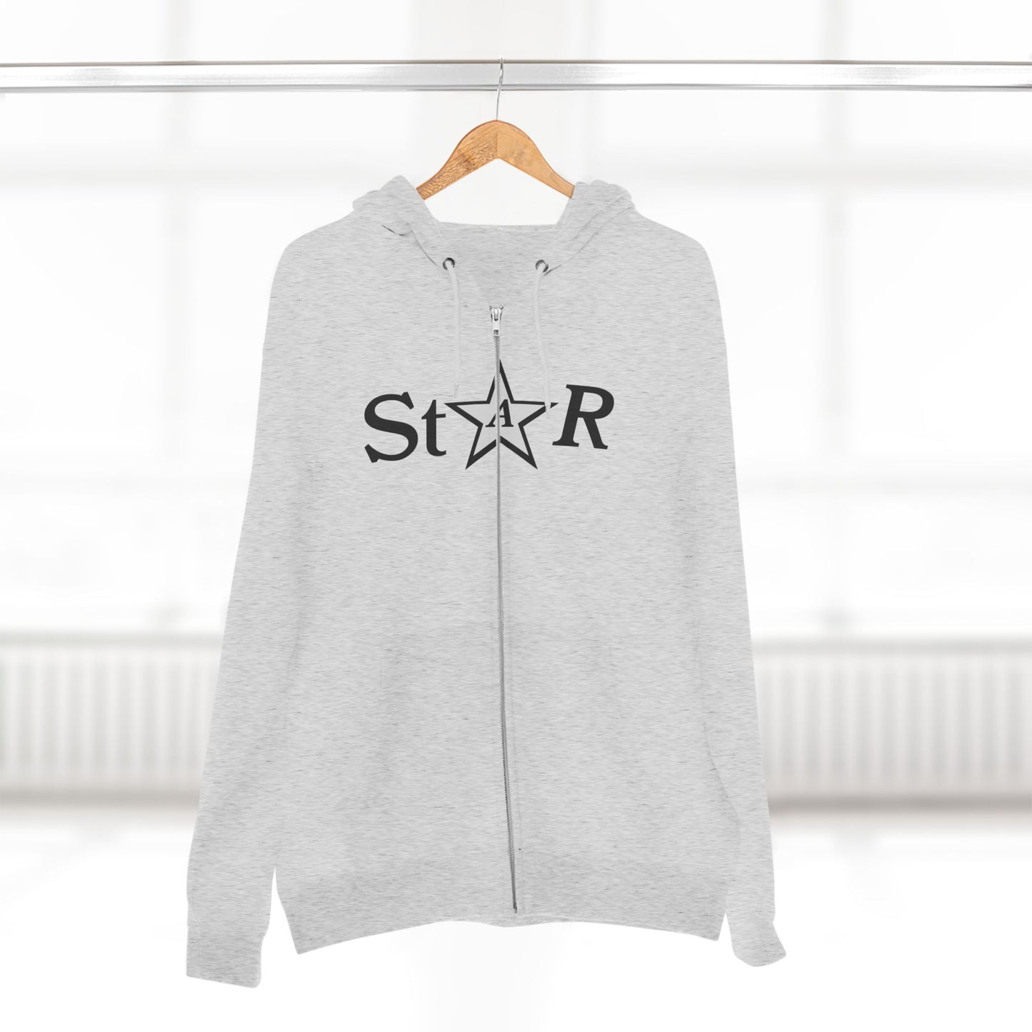 Star - Zip Hoodie In Grey