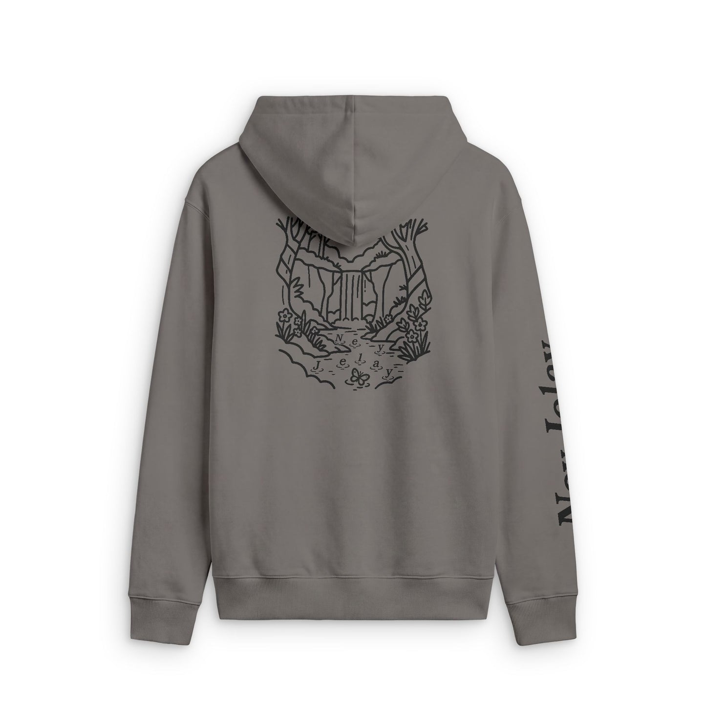 Nature Spoke Zip-Up Hoodie in Grey