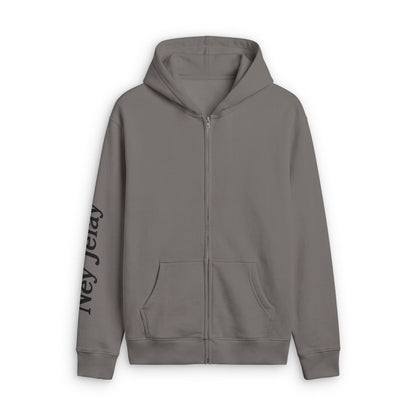 Nature Spoke Zip-Up Hoodie in Grey