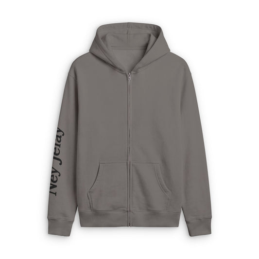 Nature Spoke Zip-Up Hoodie in Grey
