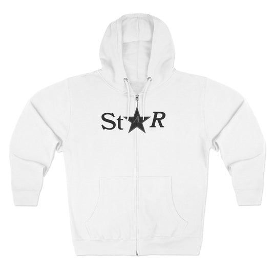 Star - Zip-up Hoodie In White